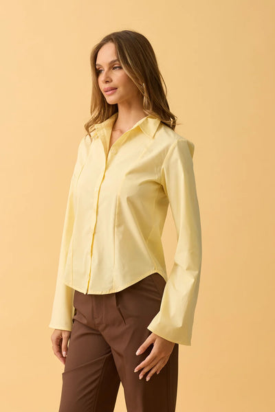 CAMISA SOCIAL EM ALGODAO CREME