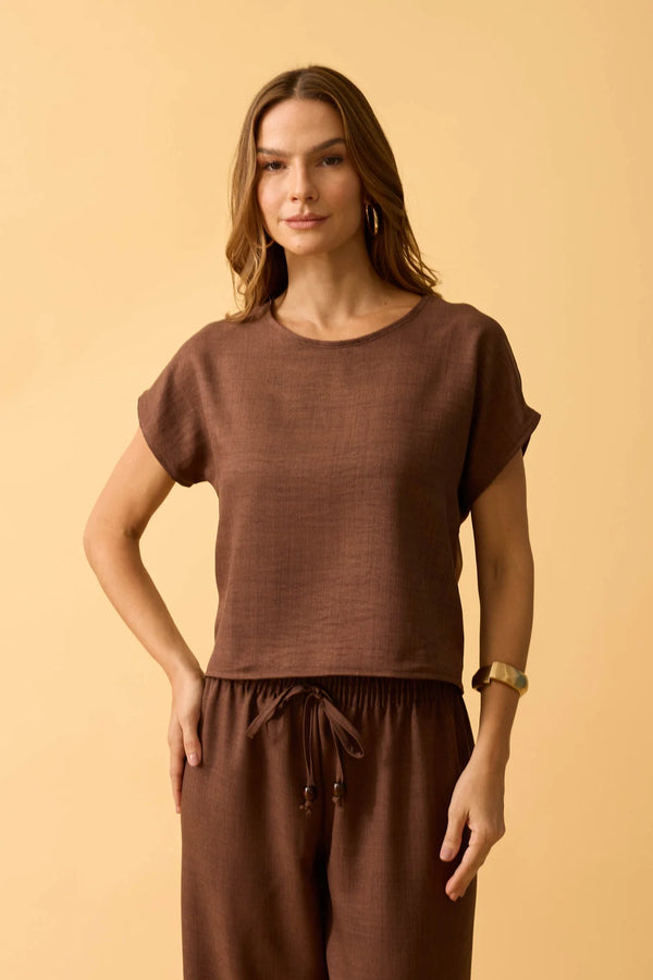 BLUSA MANGA JAPONESA LERIS TWILL TRUFA