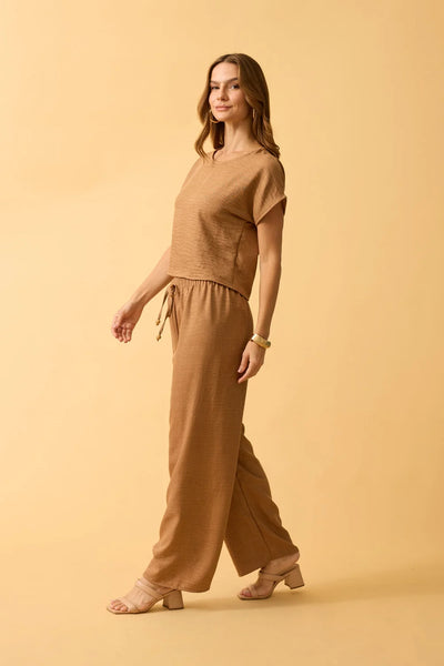 CALCA RETA COM CADARCO LERIS TWILL TOFFEE