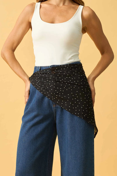 LENCO DE CHIFFON MINI POA PRETO