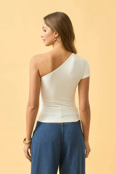 BLUSA UM OMBRO SO EM POLIAMIDA OFF