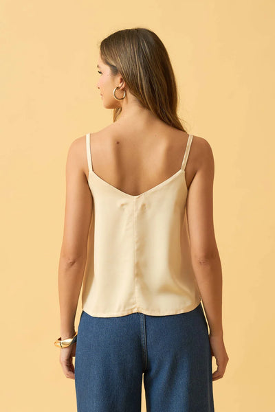 CAMISETA COM DECOTE V TWILL AVEIA