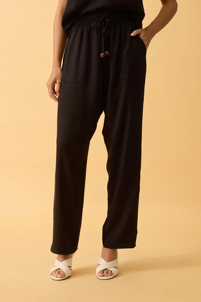 CALCA CENOURA COM BOLSO TWILL PRETO