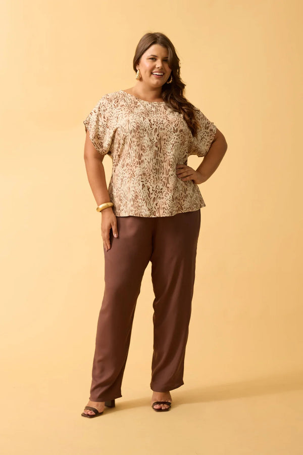 BLUSA COM MANGA JAPONESA ANIMAL PRINT I OFF