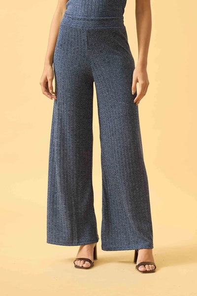 CALCA PANTALONA CANELADA FLANEL COM ELASTICO AZUL MEDIEVAL