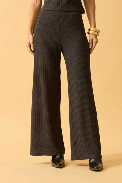 CALCA PANTALONA CANELADA FLANEL COM ELASTICO PRETO
