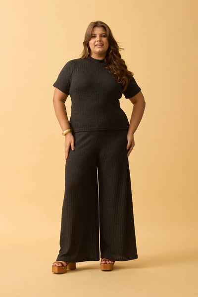 CALCA PANTALONA CANELADA FLANEL PRETO