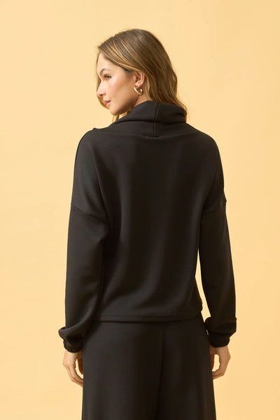 BLUSA COM GOLA MOLETINHO MODAL PRETO