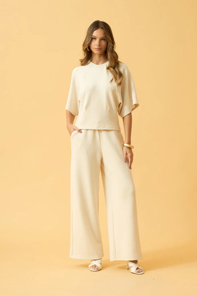 CALCA RETA COM CORDINHA MOLETINHO MODAL CINZA ALGODAO