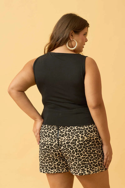 SHORT COM ZIPER JACQUARD ONCA