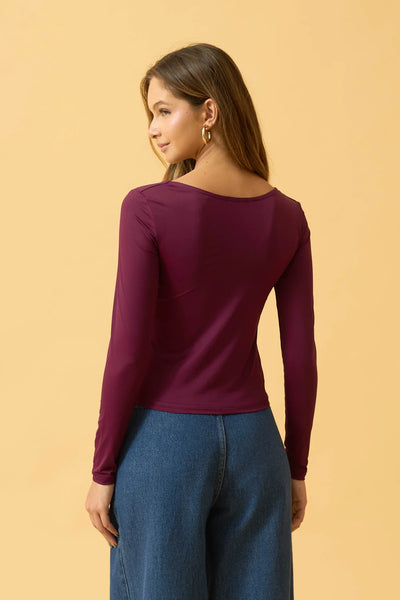 BLUSA COM DECOTE U POLIAMIDA FIGO
