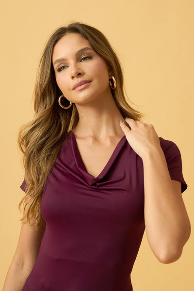 BLUSA COM DECOTE DEGAGE POLIAMIDA FIGO