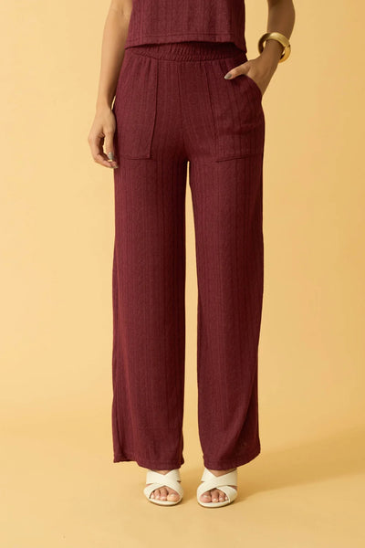 CALCA COM BOLSO JACQUARD DUBLIN VINHO