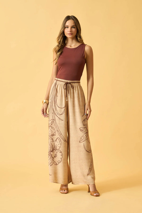 CALCA PANTALONA COM CADARCO ORQUIDEA BEGE