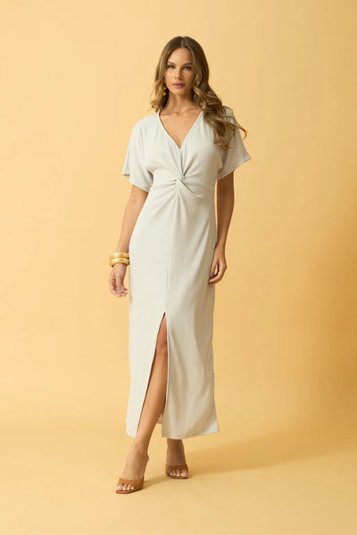 VESTIDO MIDI COM FENDA BARCELONA GREY