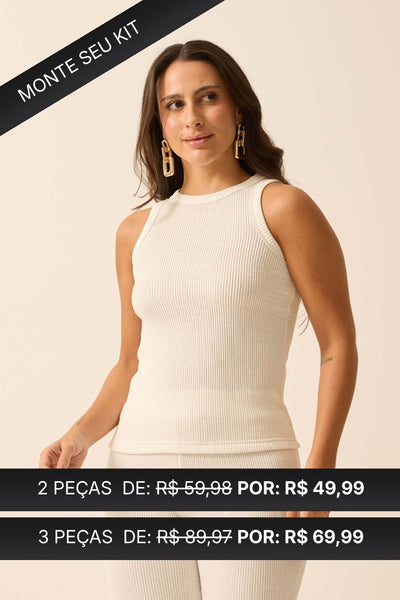 REGATA COM DECOTE REDONDO MALHA ONDAS OFF