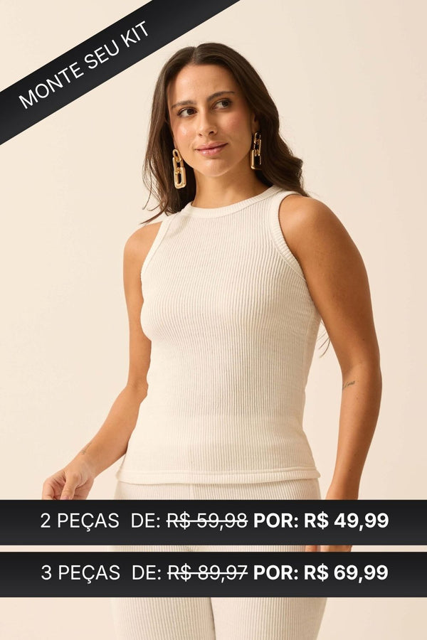 REGATA COM DECOTE REDONDO MALHA ONDAS OFF
