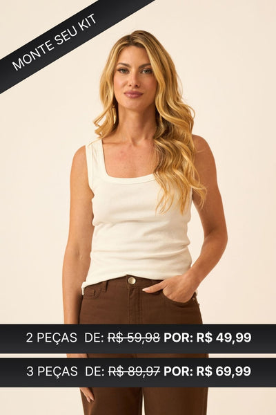 REGATA COM DECOTE U RIBANA CANELADA BRANCO