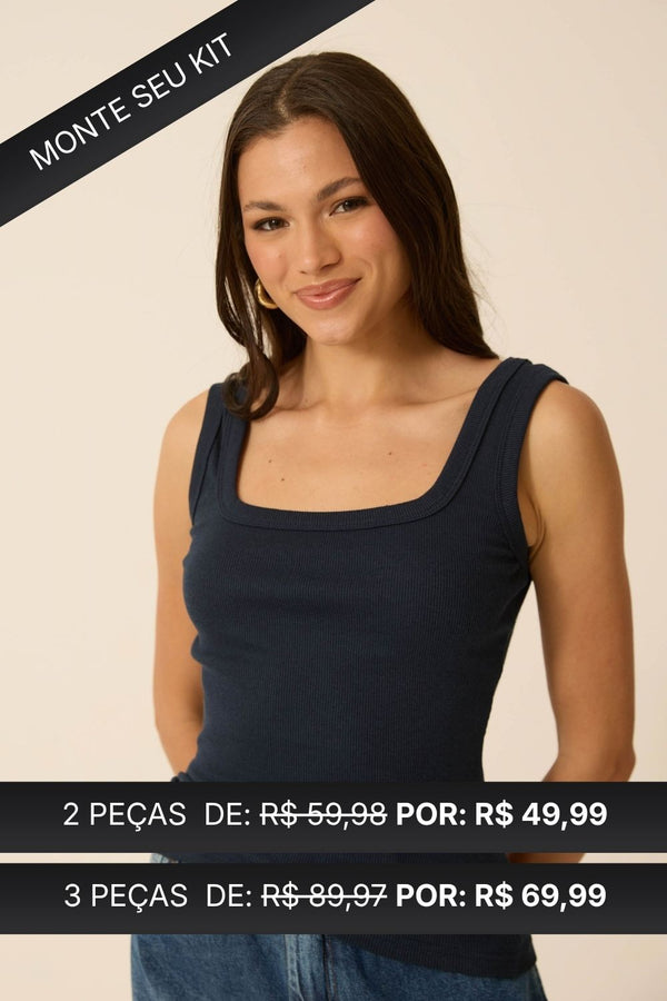 REGATA COM DECOTE U RIBANA CANELADA MARINHO