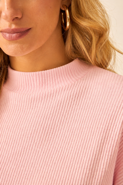 BLUSA ASSIMÉTRICA MANGA JAPONESA ROSA QUARTZ