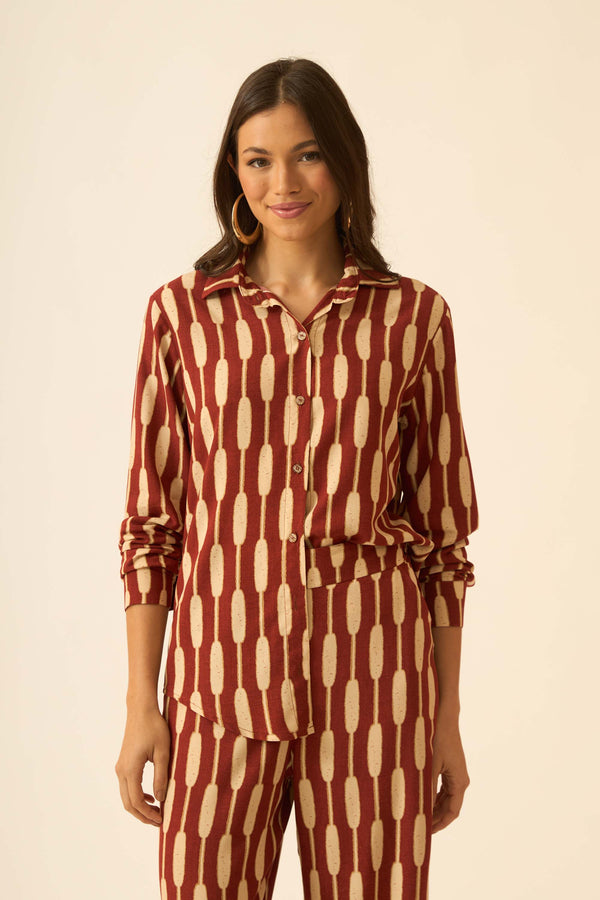 BLUSA SOCIAL BAMBOO ARGILA