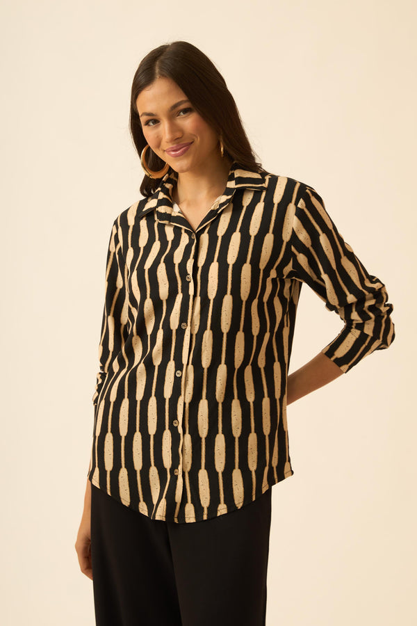 BLUSA SOCIAL BAMBOO PRETO
