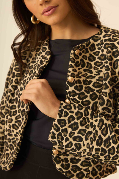 CASAQUETO COM BOTOES JACQUARD ONCA