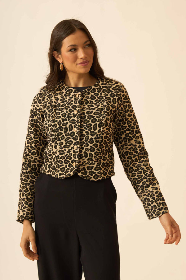 CASAQUETO COM BOTOES JACQUARD ONCA