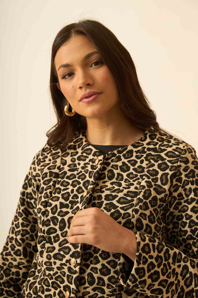 CASAQUETO COM BOTOES JACQUARD ONCA
