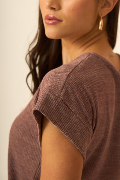 BLUSA CANELADO CONFORT VINHO