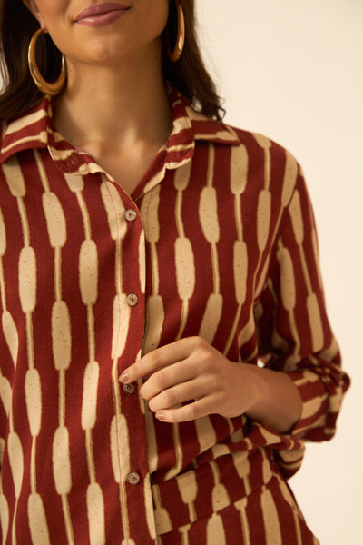 BLUSA SOCIAL BAMBOO ARGILA