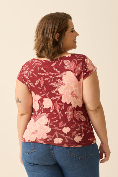 BLUSA COM MANGA JAPONESA PEÔNIAS II