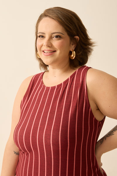 VESTIDO MIDI REGATA LISTRADO PEÔNIA II