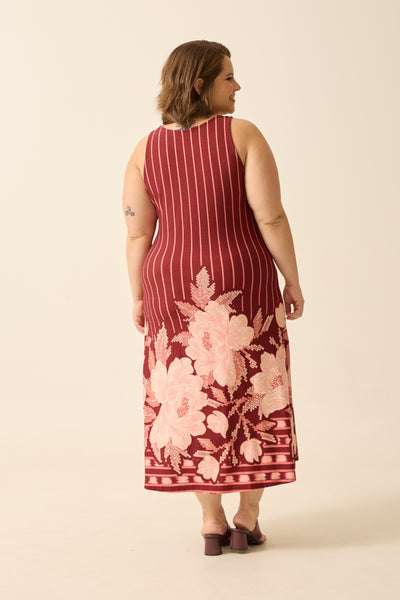 VESTIDO MIDI REGATA LISTRADO PEÔNIA II