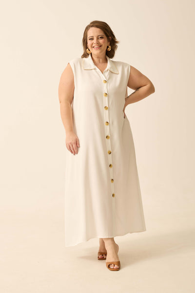CHEMISE COM BOTÕES E GOLA EM TWILL OFF