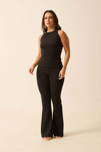 CALÇA BAILARINA MALHA ONDAS PRETO