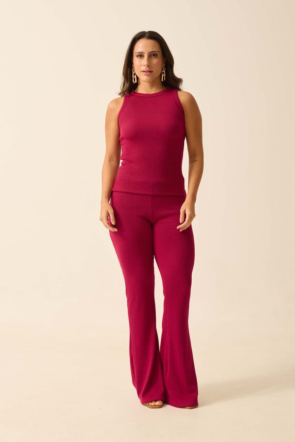 CALÇA BAILARINA MALHA ONDAS VINHO