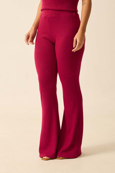 CALÇA BAILARINA MALHA ONDAS VINHO