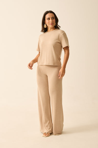 CALÇA RETA CONFORT FLAT MARFIM