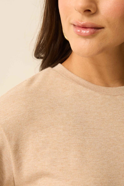 BLUSA COM MANGA CURTA CONFORT FLAT MARFIM