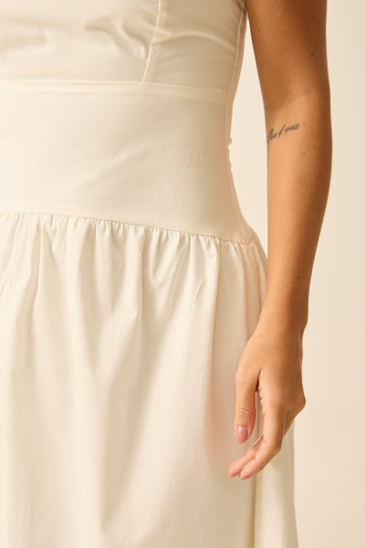 VESTIDO MIDI COM ZÍPER E FORRO POPELINE OFF