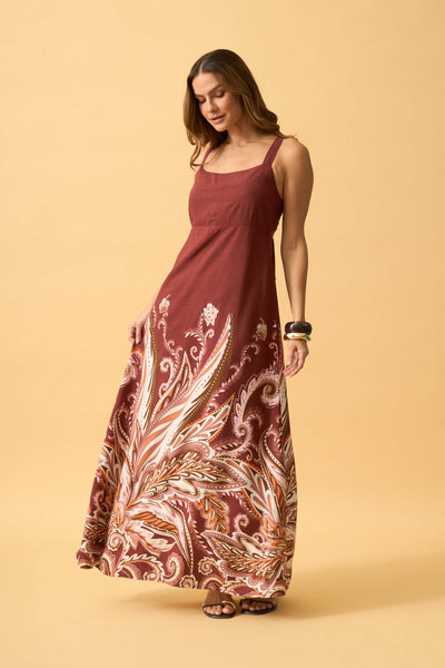 VESTIDO LONGO COM AMARRACAO NAS COSTAS VENTO