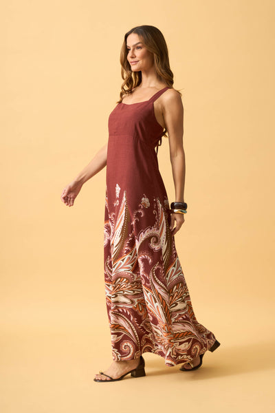 VESTIDO LONGO COM AMARRACAO NAS COSTAS VENTO