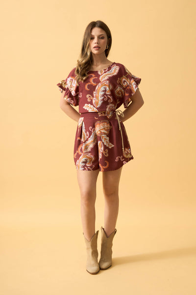 SHORT COM FAIXA E CADARCO FLOR DE VENTO