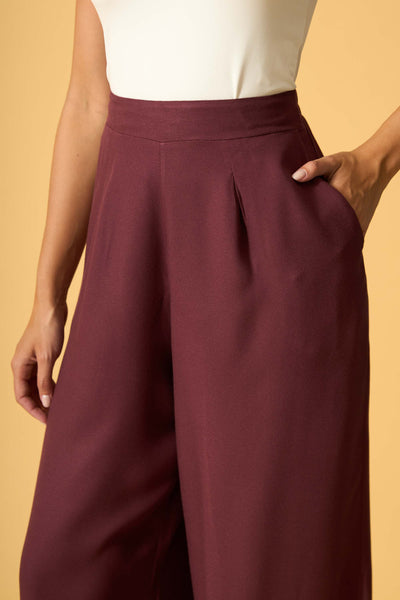CALCA COM BOLSO VISCOSE CREPADA ROXO FRUTADO