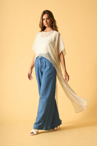 BLUSA CAPA DE CHIFFON MINI POA OFF