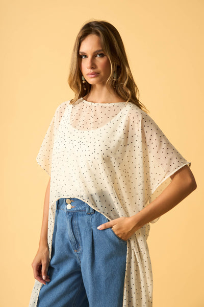 BLUSA CAPA DE CHIFFON MINI POA OFF