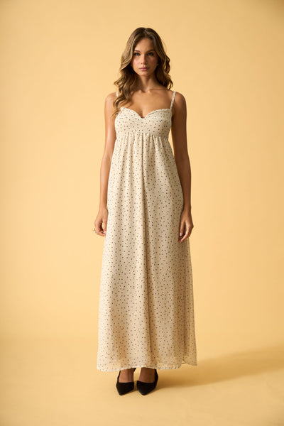 VESTIDO LONGO EM CHIFFON MINI POA OFF