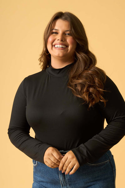 BLUSA COM GOLA SUEDE LIGTH PRETO