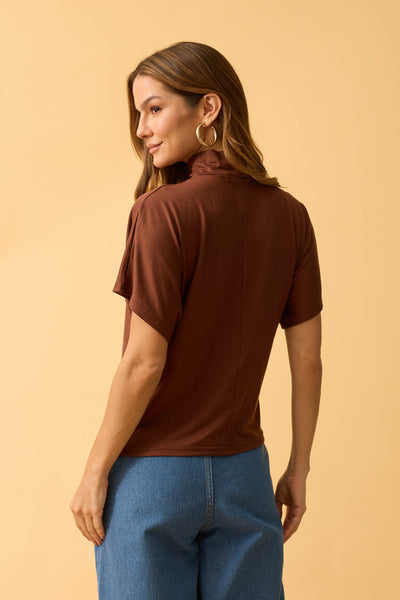 BLUSA COM GOLA SUEDE LIGHT CAPPUCCINO